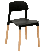 Пластиковые стулья на деревянных ножках