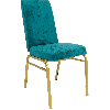 Банкетный стул Парламент Велюр морская волна, каркас золотого цвета