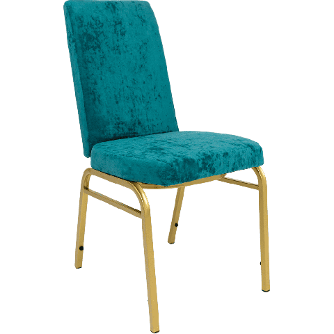 Банкетный стул Парламент Велюр морская волна, каркас золотого цвета