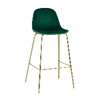 Стул барный Валенсия велюр зеленый золотые ножки