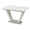 Стол Прага 120 БЕЛЫЙ МРАМОР FC13 CLEAF, пластик / БЕЛЫЙ, КАМЕНЬ СВЕТЛЫЙ