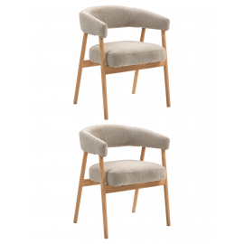 Стул обеденный Zubo с деревянными ножками бежевый 2 шт.