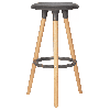 Табурет пластиковый барный ROYCE (ножки светлый бук, цвет темно-серый GR-04)