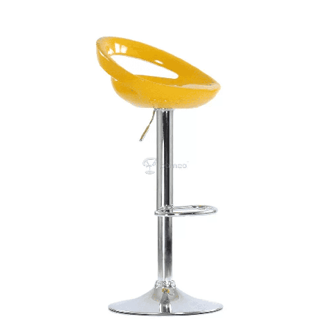 Барный стул Disco желтый, жесткое сиденье из пластика