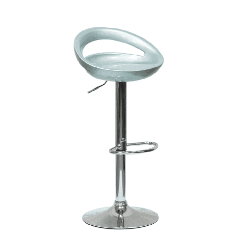 Барный стул Disco серебряный с жестким сиденьем из пластика