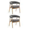 Стул обеденный Zubo с деревянными ножками темно-серый 2 шт.