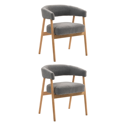 Стул обеденный Zubo с деревянными ножками темно-серый 2 шт.