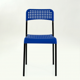 Стул UNO темно-синее сиденье, корпус черный, стопируемый