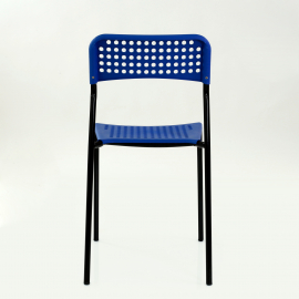 Стул UNO темно-синее сиденье, корпус черный, стопируемый