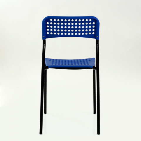 Стул UNO темно-синее сиденье, корпус черный, стопируемый