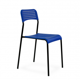 Стул UNO темно-синее сиденье, корпус черный, стопируемый