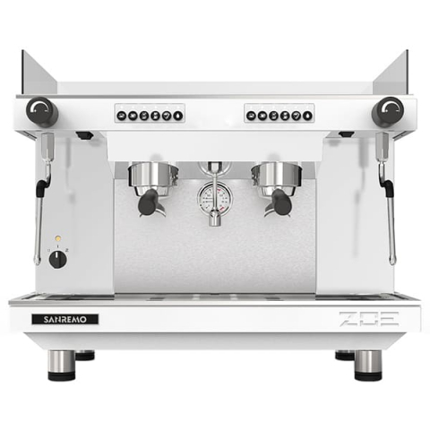 Кофемашина «Sanremo ZOE 2G SED TA»; алюм.литой; 10,3л; ,H=60,2,L=72,B=52,8см; 3,15Квт; белый,металлич.