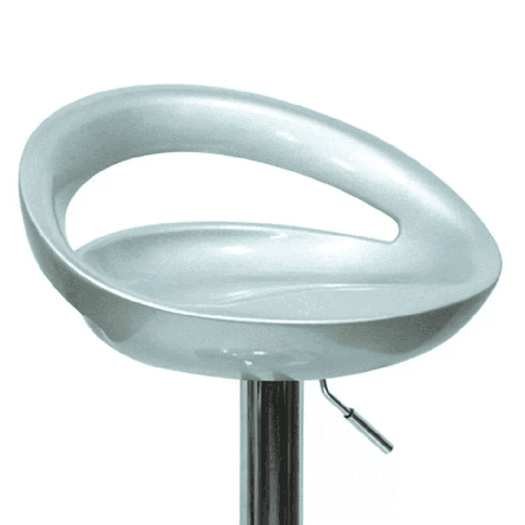 Барный стул Disco серебряный с жестким сиденьем из пластика