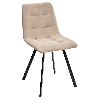 Стул CHILLI-Q SQUARE бежевый #5, велюр / черный каркас