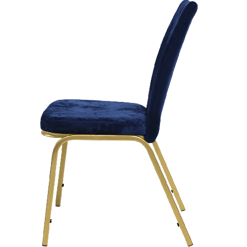 Банкетный стул Конгресс Велюр синий, каркас золотого цвета