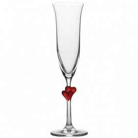 Бокал-флюте «Л`амор»; хр.стекло; 175мл; D=70,H=242мм; прозр.,красный