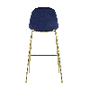 Стул барный Валенсия велюр синий золотые ножки