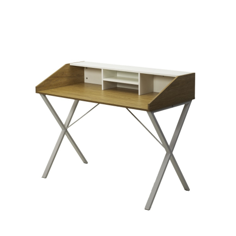 Компьютерный стол ORLA H475 Дуб натуральный / белый каркас