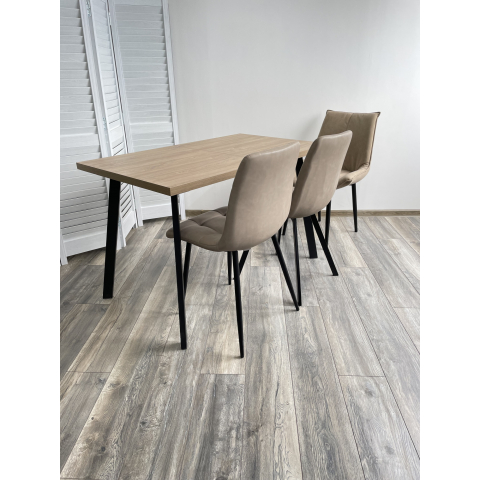 Стол ФИН 120 Дуб Канзас/ черный каркас