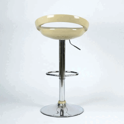 Барный стул Disco бежевый, сиденье пластиковое, ножка хром