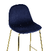 Стул барный Валенсия велюр синий золотые ножки