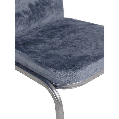 Банкетный стул Конгресс Велюр синяя сталь, каркас цвет серебро