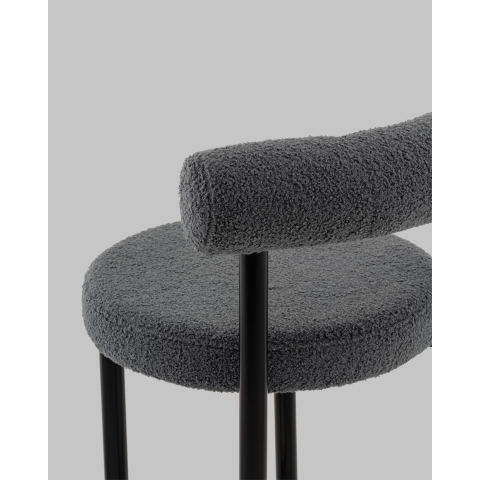 Стул полубарный Флорео букле темно-серый