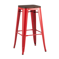 Стул барный TOLIX WOOD красный глянцевый