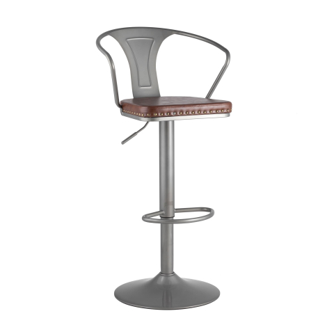 Стул барный TOLIX ARMS SOFT серебристый