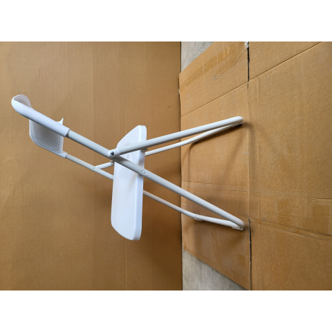 Стул СМН-296 складной белый пластик, белый каркас