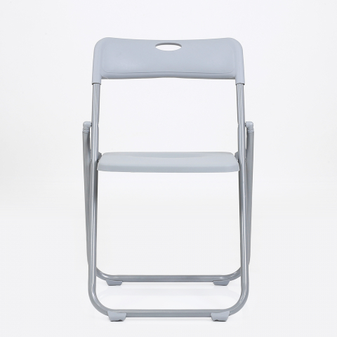 Стул СМН-296 складной серый пластик, серебристый каркас D-22mm, 1mm