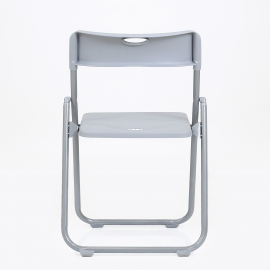 Стул СМН-296 складной серый пластик, серебристый каркас D-22mm, 1mm