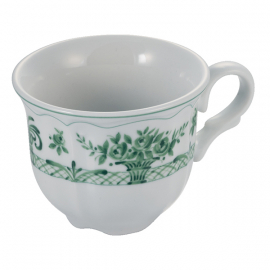 Чашка кофейная «Нео Антирос»; фарфор; 100мл; D=9/7,H=5см; белый,зелен.
