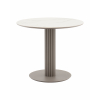Стол круглый Терралино D90 верх керамика белый матовый, основание металл латте