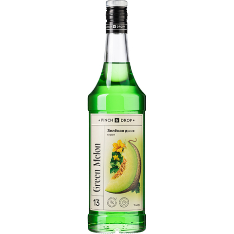 Сироп «Зеленая Дыня» Pinch&Drop уцененный; стекло; 1л; D=85,H=330мм; зелен.