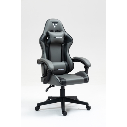Кресло спортивное TopChairs Commander серо-черный