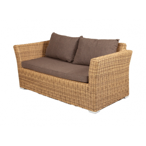 "Капучино" диван из искусственного ротанга двухместный, цвет соломенный