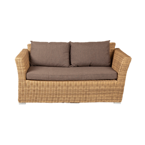 "Капучино" диван из искусственного ротанга двухместный, цвет соломенный