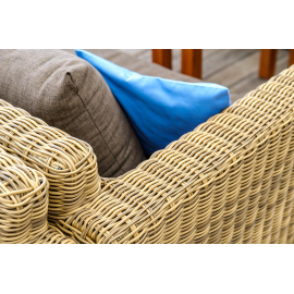 "Капучино" диван из искусственного ротанга двухместный, цвет соломенный