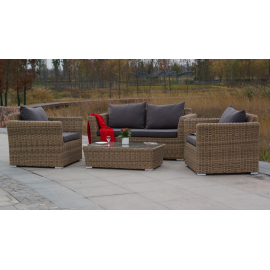 "Капучино" диван из искусственного ротанга двухместный, цвет соломенный