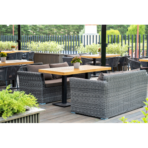 "Капучино" диван из искусственного ротанга двухместный, цвет графит