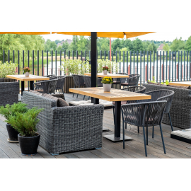 "Капучино" диван из искусственного ротанга двухместный, цвет графит