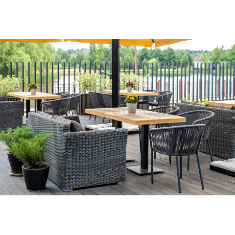 "Капучино" диван из искусственного ротанга двухместный, цвет графит