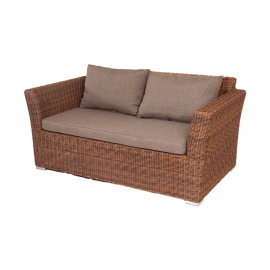 "Капучино" диван из искусственного ротанга двухместный, цвет коричневый