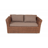 "Капучино" диван из искусственного ротанга двухместный, цвет коричневый