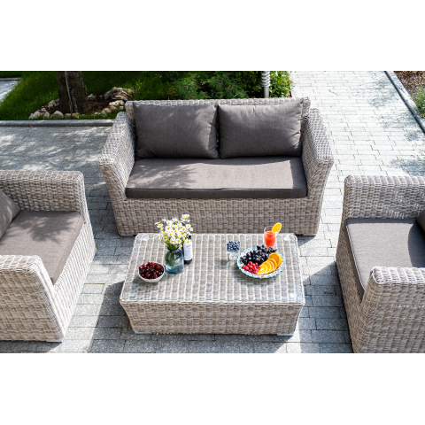 "Капучино" диван из искусственного ротанга двухместный, цвет бежевый