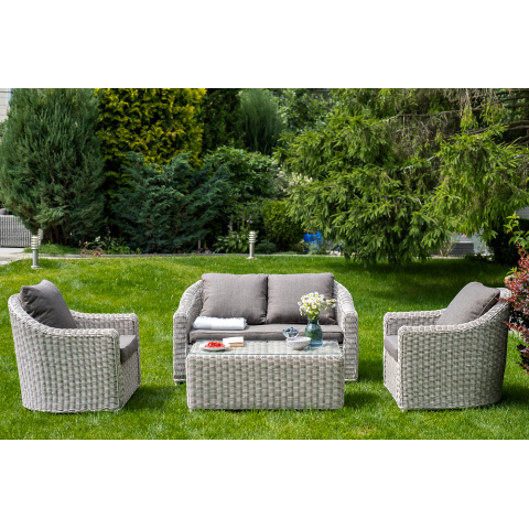 "Кон Панна" диван из искусственного ротанга двухместный, цвет бежевый