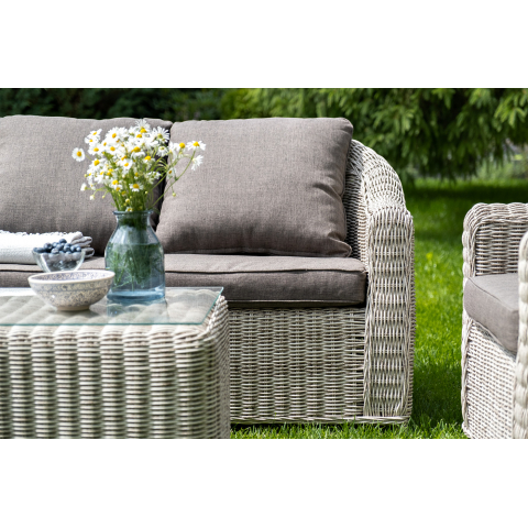 "Кон Панна" диван из искусственного ротанга двухместный, цвет бежевый