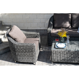 "Кон Панна" диван из искусственного ротанга двухместный, цвет графит