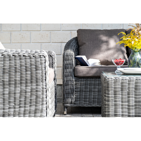 "Кон Панна" диван из искусственного ротанга двухместный, цвет графит